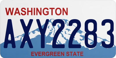 WA license plate AXY2283