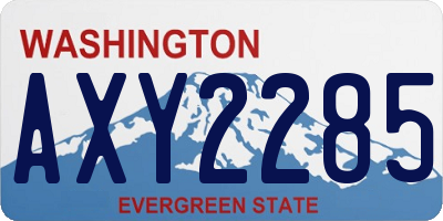 WA license plate AXY2285