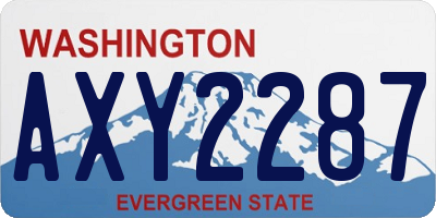 WA license plate AXY2287