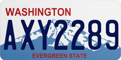 WA license plate AXY2289