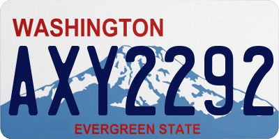 WA license plate AXY2292