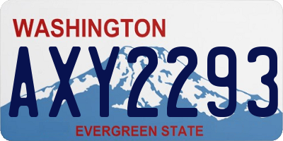 WA license plate AXY2293
