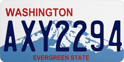 WA license plate AXY2294