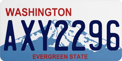 WA license plate AXY2296