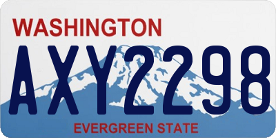 WA license plate AXY2298