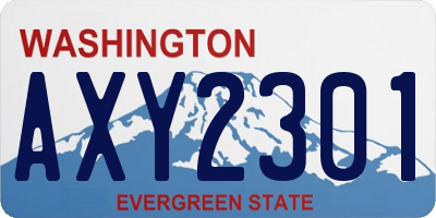 WA license plate AXY2301