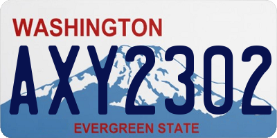 WA license plate AXY2302