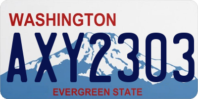 WA license plate AXY2303