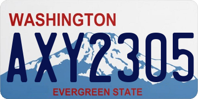 WA license plate AXY2305