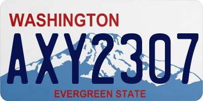 WA license plate AXY2307