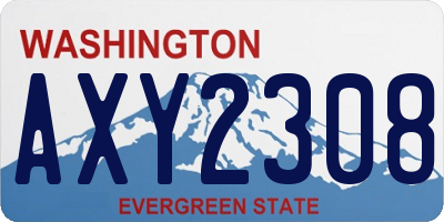 WA license plate AXY2308