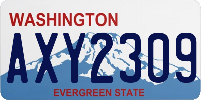 WA license plate AXY2309