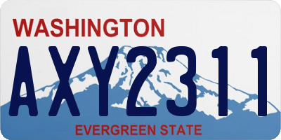 WA license plate AXY2311