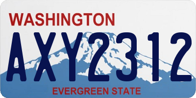 WA license plate AXY2312