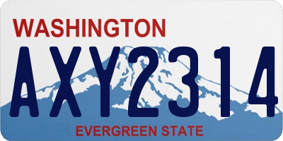 WA license plate AXY2314