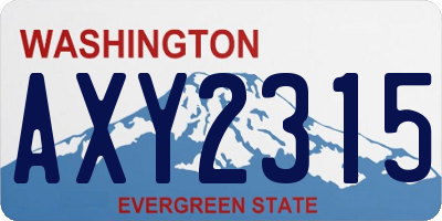 WA license plate AXY2315