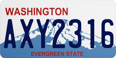 WA license plate AXY2316