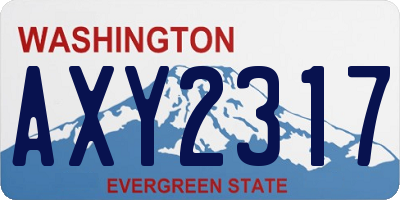 WA license plate AXY2317