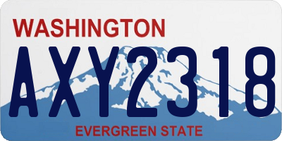WA license plate AXY2318