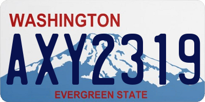 WA license plate AXY2319
