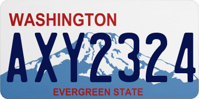 WA license plate AXY2324