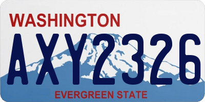 WA license plate AXY2326