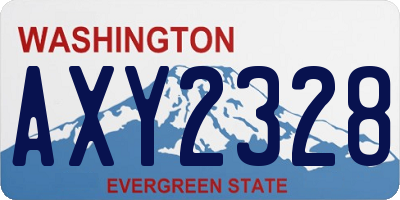 WA license plate AXY2328