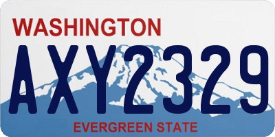 WA license plate AXY2329