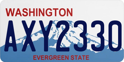 WA license plate AXY2330
