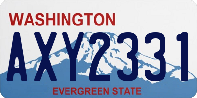 WA license plate AXY2331