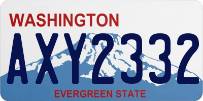 WA license plate AXY2332