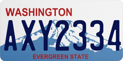 WA license plate AXY2334