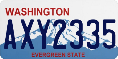 WA license plate AXY2335