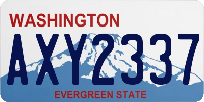 WA license plate AXY2337