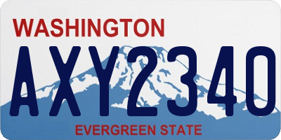 WA license plate AXY2340