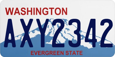 WA license plate AXY2342