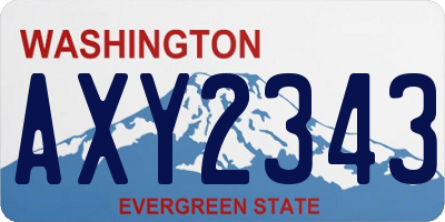 WA license plate AXY2343