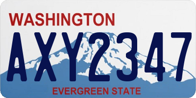 WA license plate AXY2347