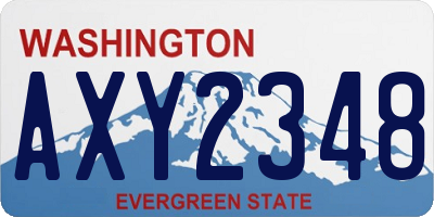 WA license plate AXY2348