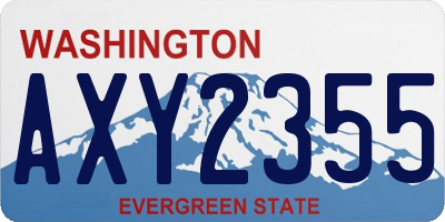 WA license plate AXY2355