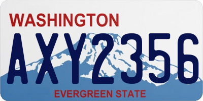 WA license plate AXY2356