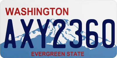 WA license plate AXY2360