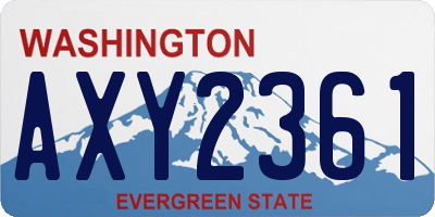 WA license plate AXY2361
