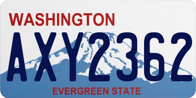 WA license plate AXY2362