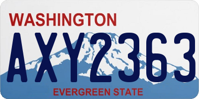 WA license plate AXY2363
