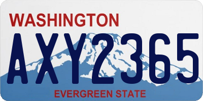 WA license plate AXY2365