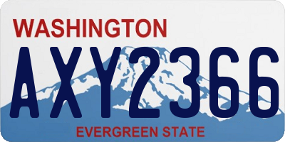 WA license plate AXY2366