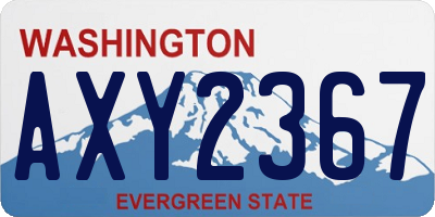 WA license plate AXY2367