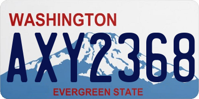 WA license plate AXY2368