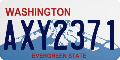 WA license plate AXY2371